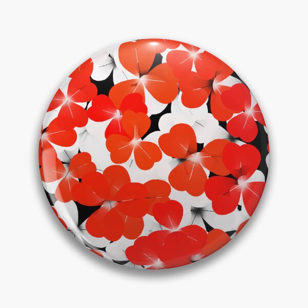 Item preview, Red and White Petals on Black designed and sold by Sun-Soles.
