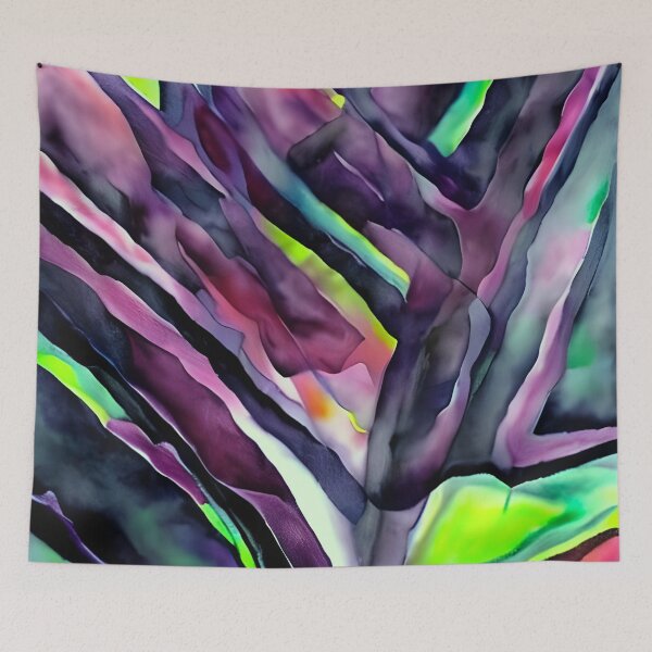 Item preview, Violet Fusion Version 2: Multicolored Watercolored Inspired Art Print - New Original and Unique Art designed and sold by Bridie  OBrien.