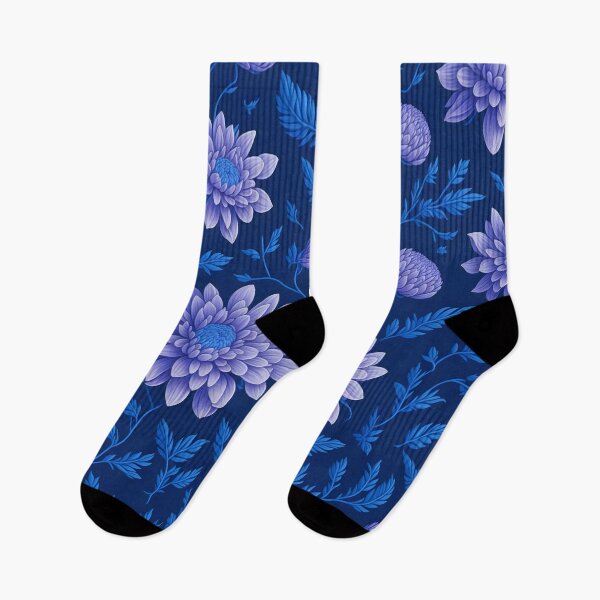 Item preview, A Captivating Pattern of Purple and Blue Chrysanthemums designed and sold by EnzoGatti.
