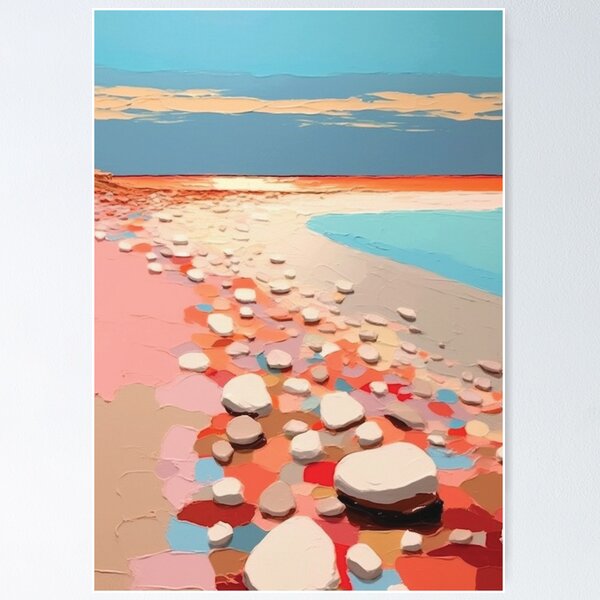 Colorful rocks on the beach Poster