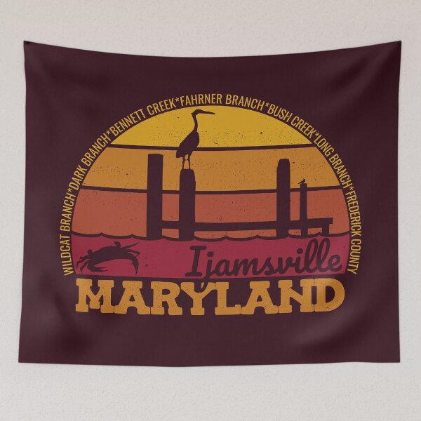 Item preview, Ijamsville Maryland Sunset Retro Vintage Local Pride Logo designed and sold by CRHPOD20.