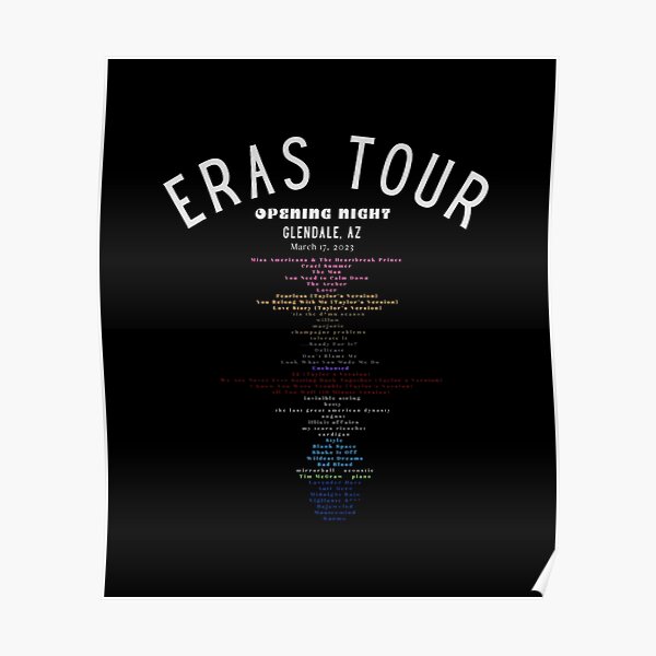 "Eras Tour Setlist a Eras Tour Setlist a Eras Tour Setlist" Poster for