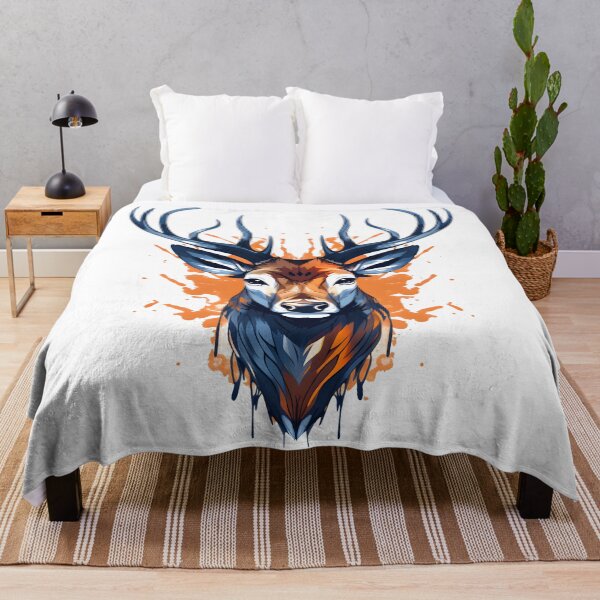 Item preview, Melting Colors - Powerful Symbolism Deer Head Art designed and sold by aigcx.