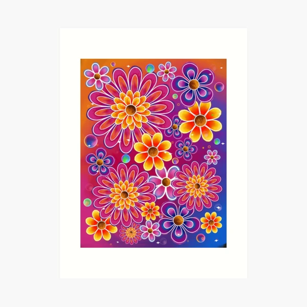 Colorful Psychedelic Flower Art