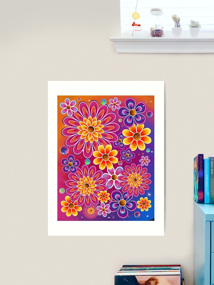 アート・デザイン・音楽 FLOWERS Artworks Couleur Colorful Psychedelic Flower Art
