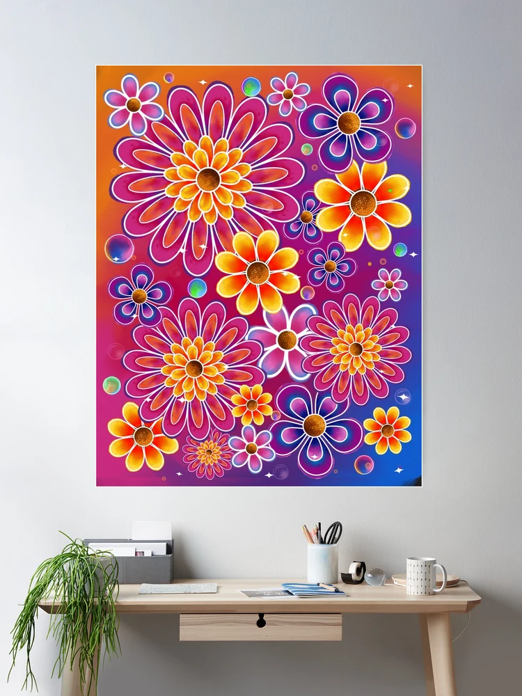 Colorful Psychedelic Flower Art