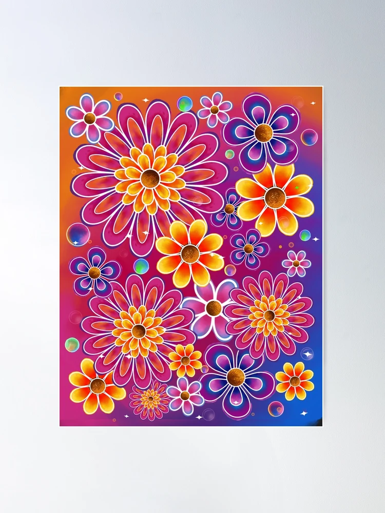 Colorful Psychedelic Flower Art