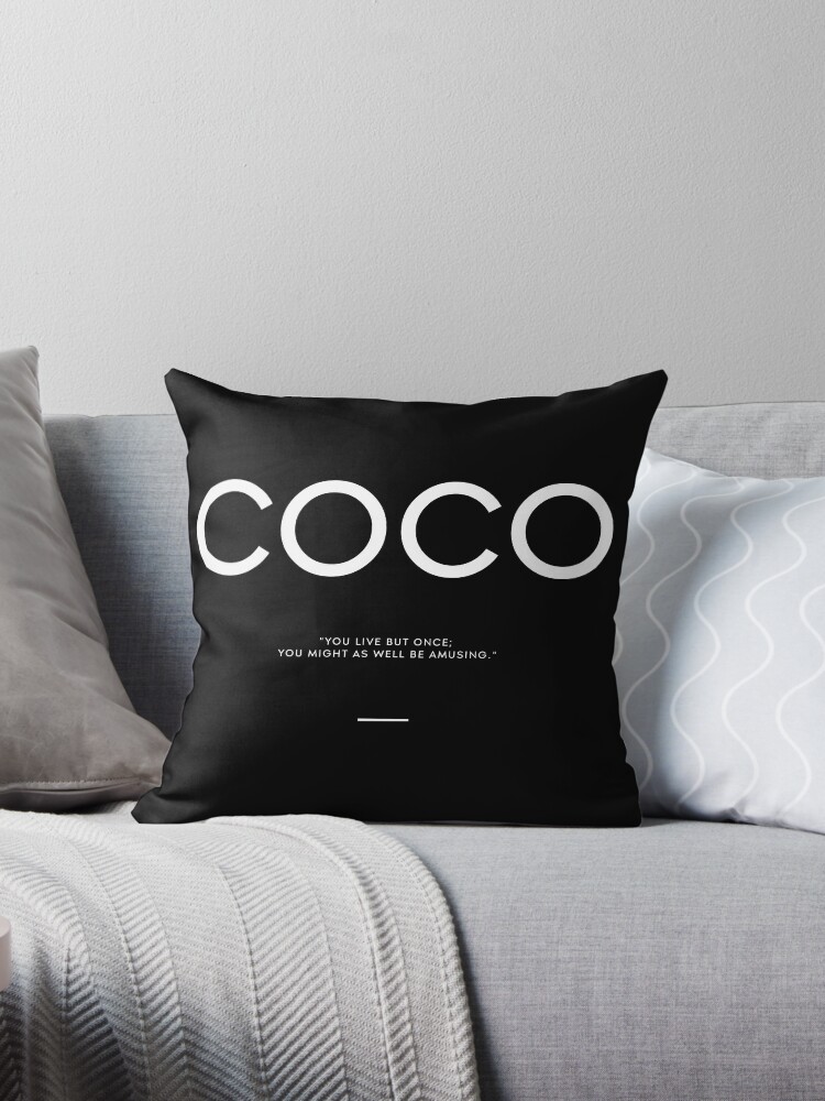 coco chanel amusing quote blk Throw Pillow for Sale by THEARTOFQUOTES