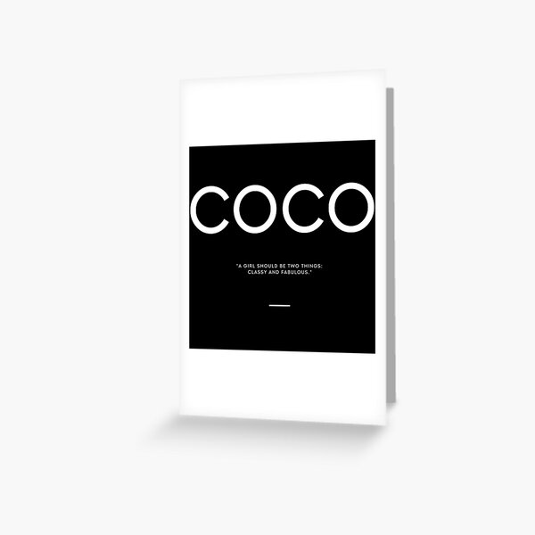 coco chanel elegant quote blk Greeting Card for Sale by THEARTOFQUOTES