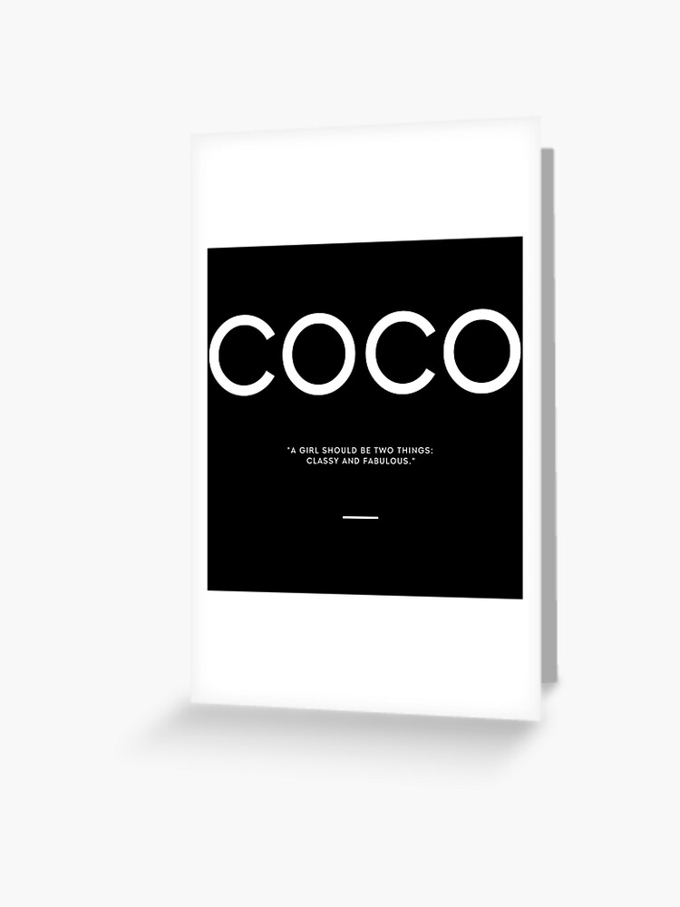 coco chanel classy quote blk Greeting Card for Sale by