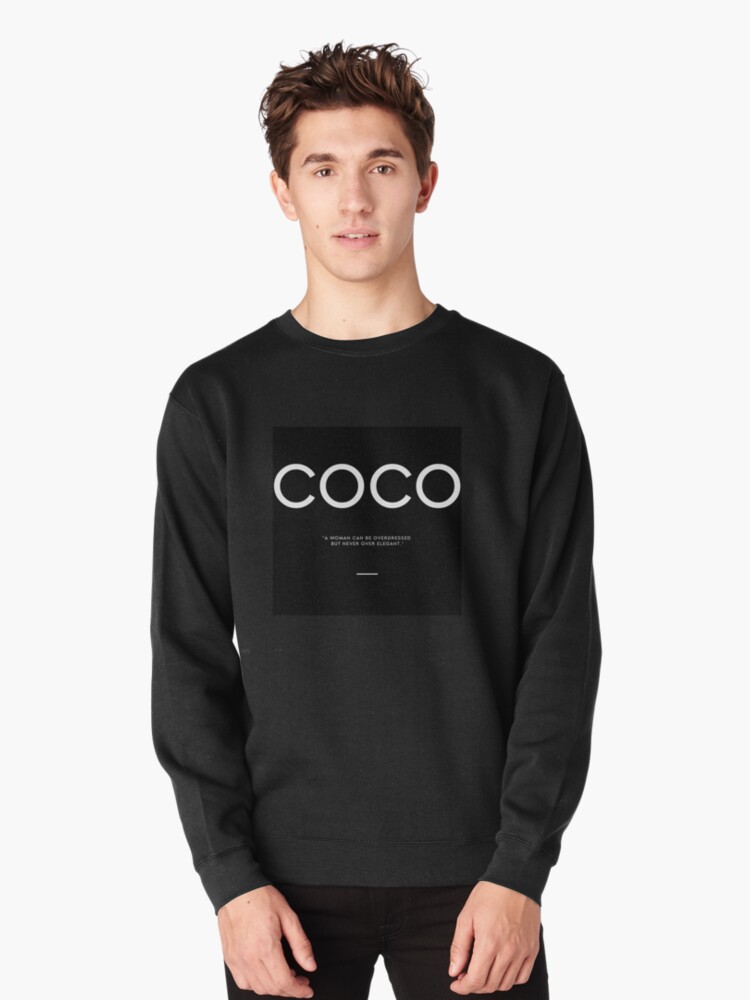 coco chanel elegant quote blk | Pullover Sweatshirt