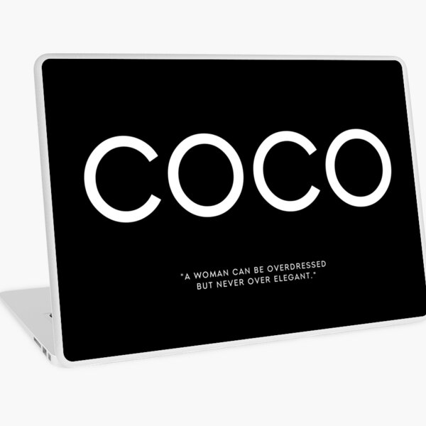 coco chanel elegant quote blk Laptop Skin for Sale by