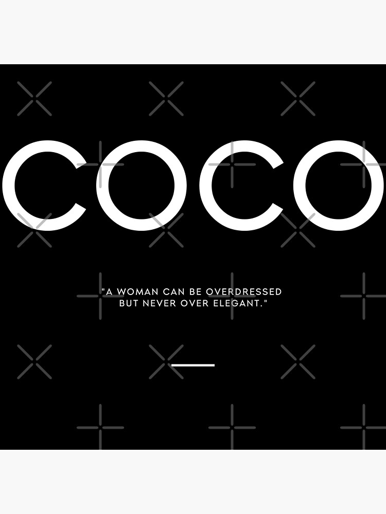 coco chanel elegant quote blk Canvas Print for Sale by