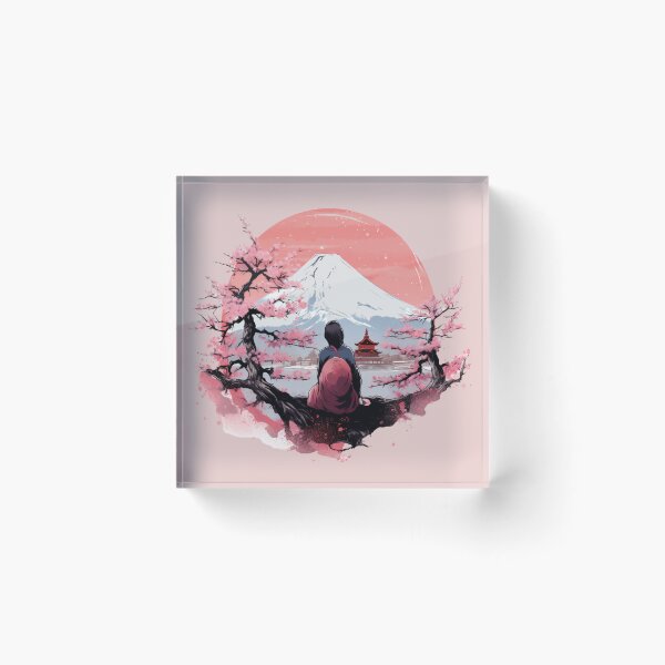 Item preview, Mount Fuji with Cherry Blossom Japanese Art designed and sold by LOT7Clothing.