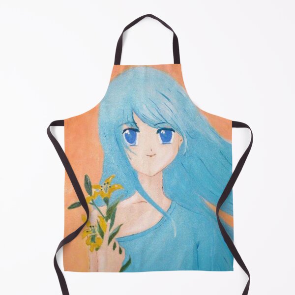 Item preview, Girl with Blue hair cartoon art designed and sold by Caribelle.