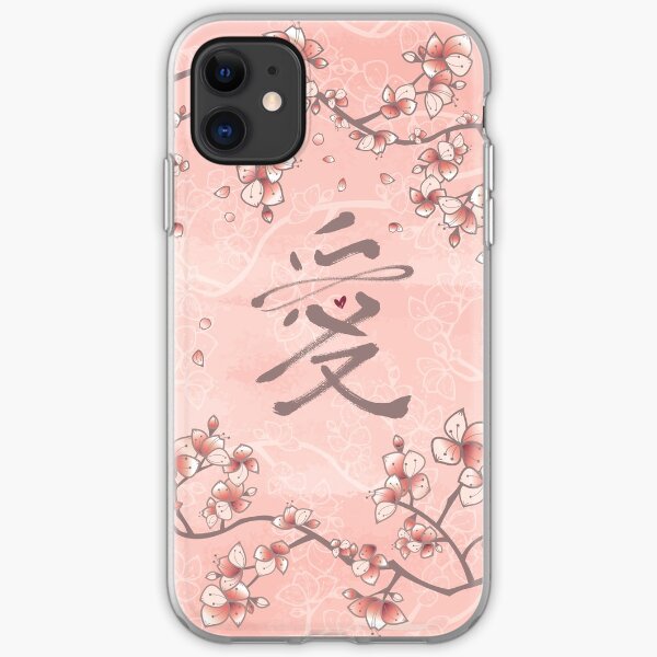 Ten Miles Of Pink Peach Blossoms And Eternal Love Chinese Calligraphy II iPhone Soft Case