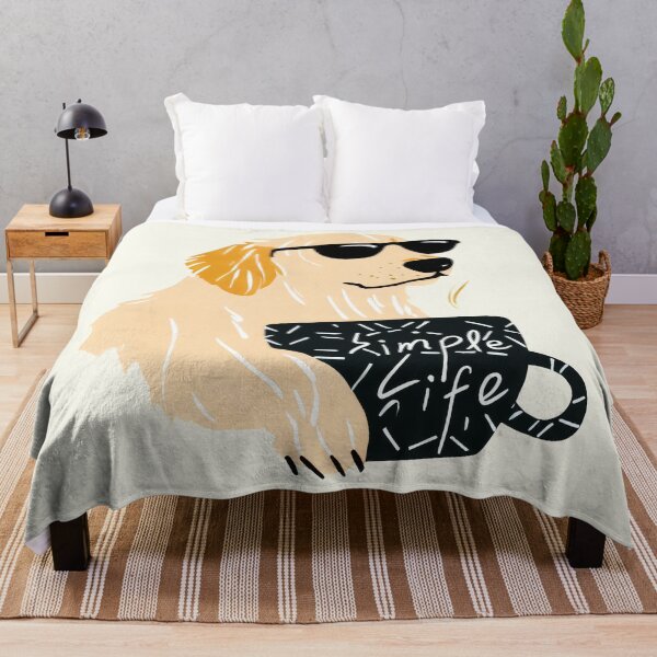 Item preview, Stylish Golden Retriever Enjoying a Morning Coffee - Simple Life designed and sold by pocketart2023.