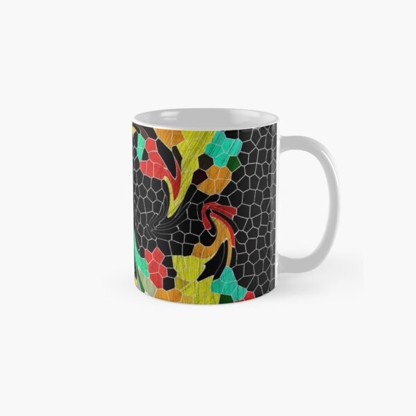 Hungry Chicks Abstract Stained Glass Mosaic Classic Mug