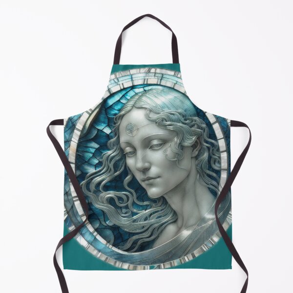 Item preview, Beautiful Botticelli Goddess Labradorite Gemstone Mosaic Fine Gallery Art designed and sold by BadassBazaar.