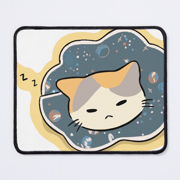 Item preview, space cat cute sleeping cat with collar designed and sold by tapirvi.