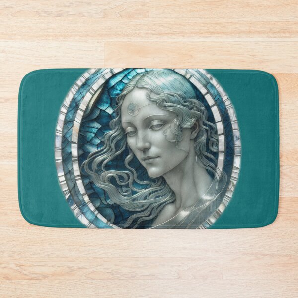 Item preview, Beautiful Botticelli Goddess Labradorite Gemstone Mosaic Fine Gallery Art  designed and sold by BadassBazaar.