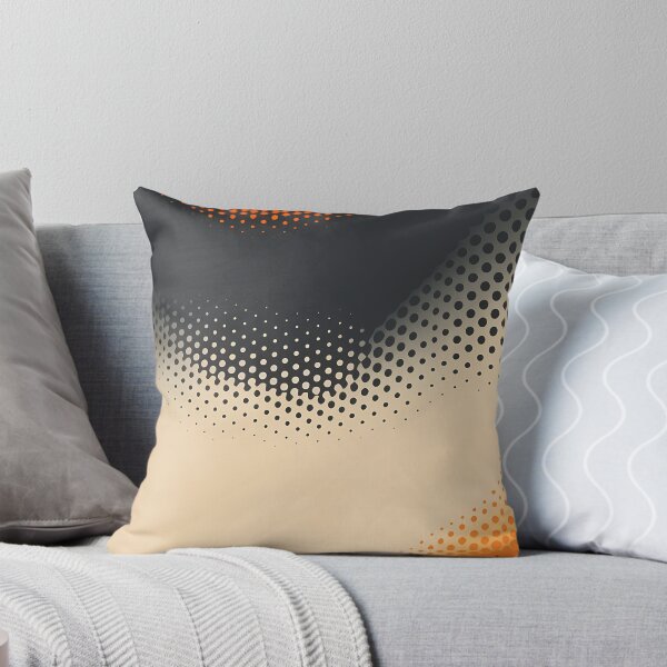 Item preview, Mountain Wave Frequency Pattern 3, vintage muted halftone color sine wave, so sinusoidal, orange, gray, beige, abstract math beauty. designed and sold by FoxRobinRabbit.
