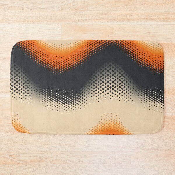 Item preview, Mountain Wave Frequency Pattern 3, vintage muted halftone color sine wave, so sinusoidal, orange, gray, beige, abstract math beauty. designed and sold by FoxRobinRabbit.