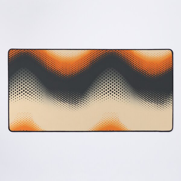 Item preview, Mountain Wave Frequency Pattern 3, vintage muted halftone color sine wave, so sinusoidal, orange, gray, beige, abstract math beauty. designed and sold by FoxRobinRabbit.