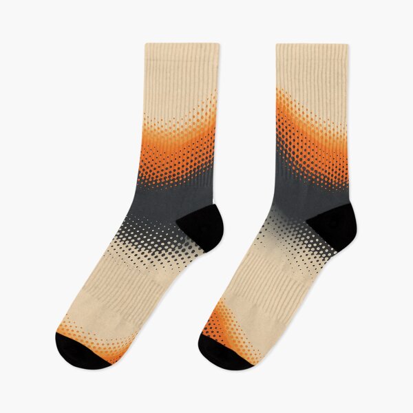 Item preview, Mountain Wave Frequency Pattern 3, vintage muted halftone color sine wave, so sinusoidal, orange, gray, beige, abstract math beauty. designed and sold by FoxRobinRabbit.