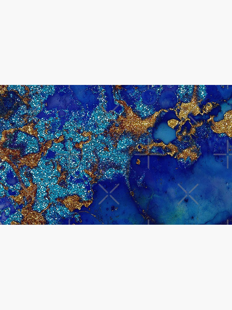 Gold Indigo Blue Malachite Marble by MysticMarble