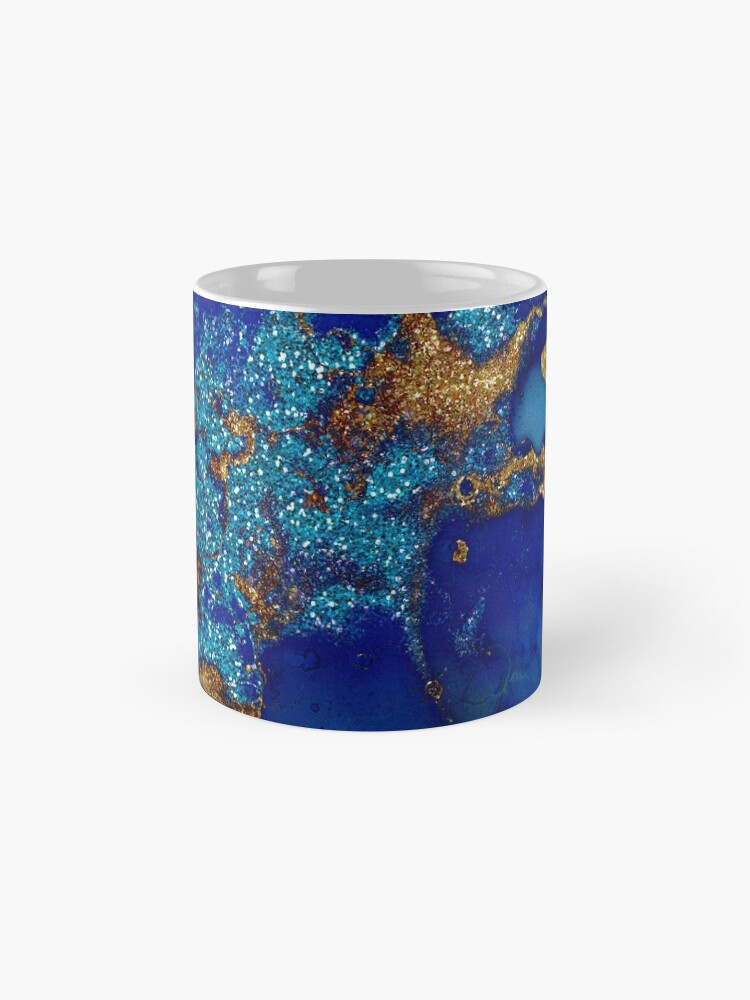 Alternate view of Gold Indigo Blue Malachite Marble Mug