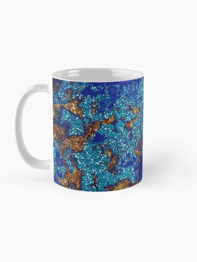 Alternate view of Gold Indigo Blue Malachite Marble Mug