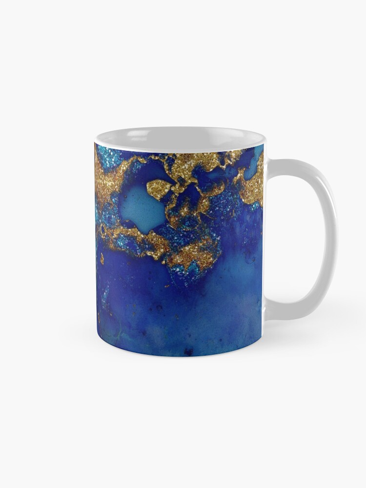 Alternate view of Gold Indigo Blue Malachite Marble Mug