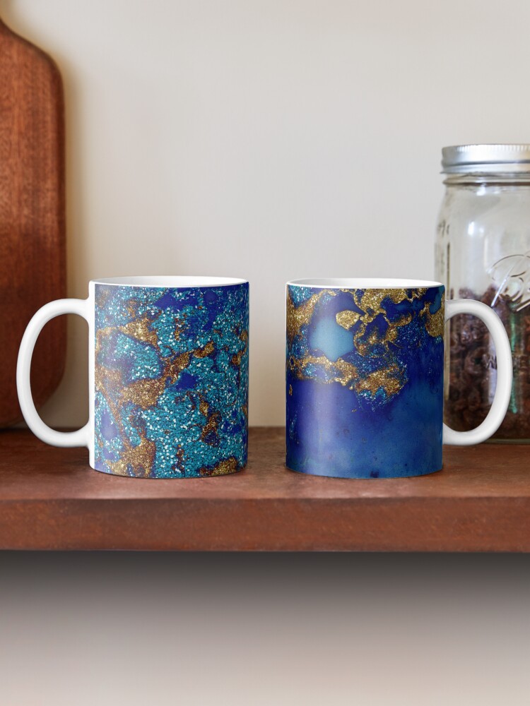 Alternate view of Gold Indigo Blue Malachite Marble Mug