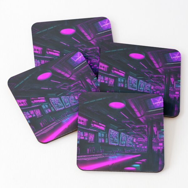Item preview, Cyberpunk Neon-lit Cafe designed and sold by lofirun.