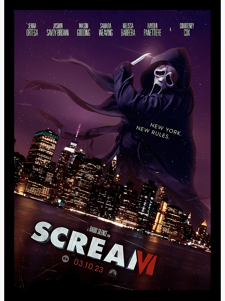 Scream 6 VI Red Blood Style Cast Poster Design Art Board Print