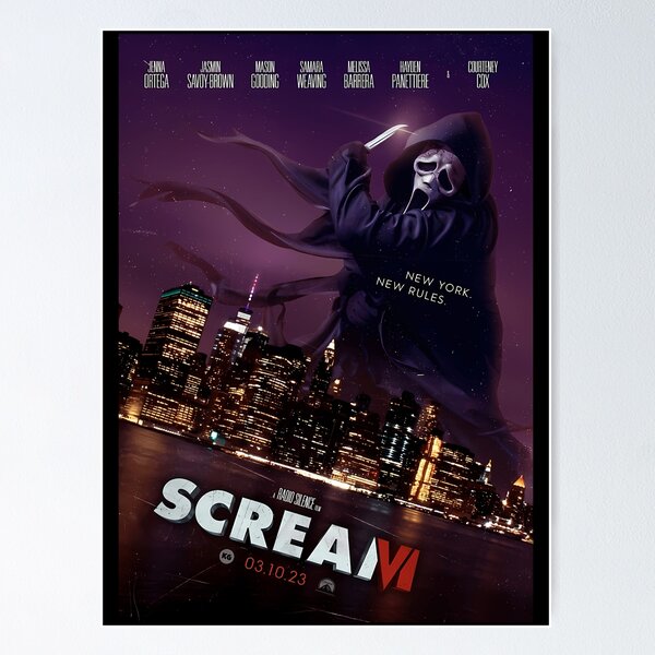 Scream 6 2023 Movie Posters, Scream IV, Neve Campbell, Courteney Cox, David Arquette, Jenna Ortega, Hayden Panettiere, Melissa Barrera, Horror Movie Posters