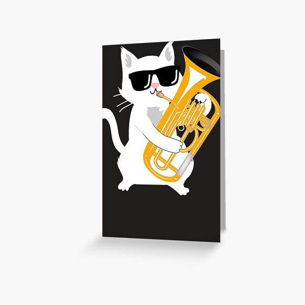 Item preview, Cat Playing Baritone  designed and sold by TerryHatfieldf.