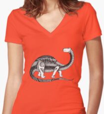 Dinosaur Women's Fitted V-Neck T-Shirt