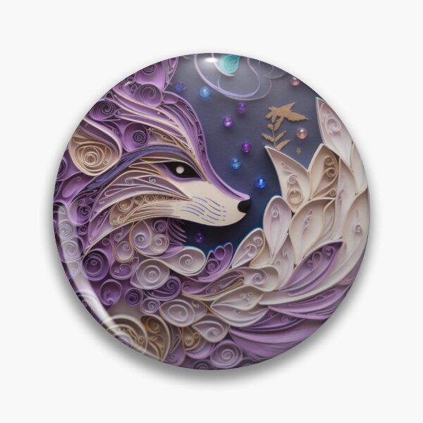Item preview, Paper cut fox on purple background. Zodiac sign of the fox designed and sold by aiphotosart.