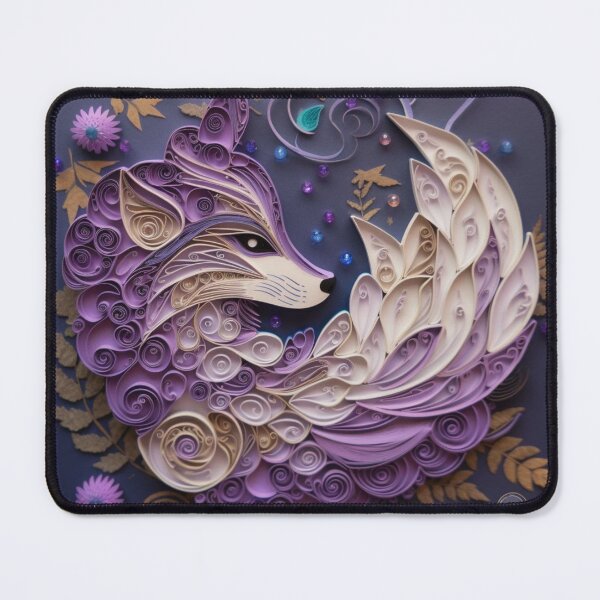 Item preview, Paper cut fox on purple background. Zodiac sign of the fox designed and sold by aiphotosart.