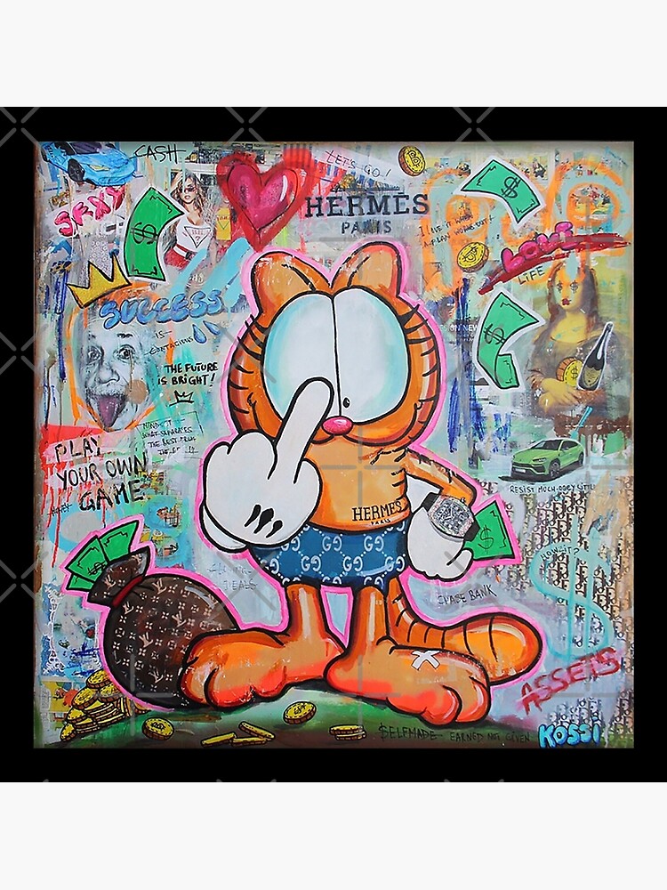 Garfield Needlepoint Art Framed Wall Art 1970