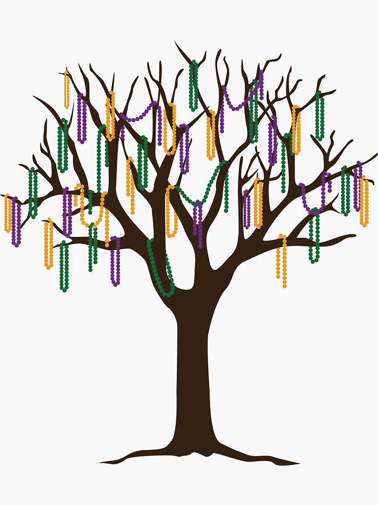 mardi gras bead tree painting