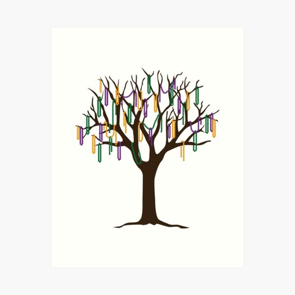 Tulane Mardi Gras Bead Tree Art Print
