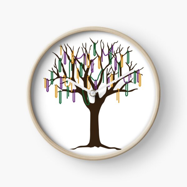 Tulane Mardi Gras Bead Tree Clock