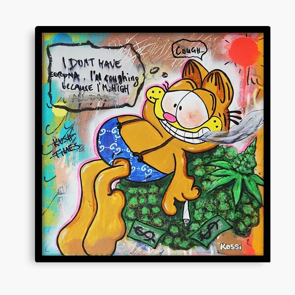 Garfield Needlepoint Art Framed Wall Art 1970