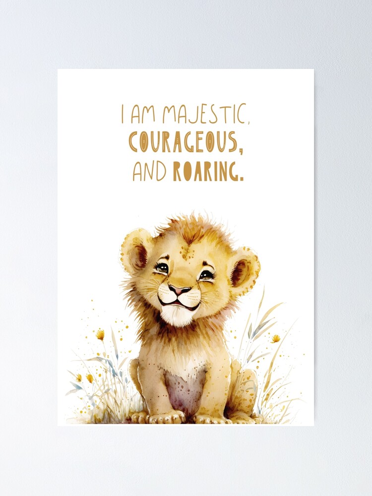 Baby Lion Print, Nursery art, Kids room, Animal art, Wall decor