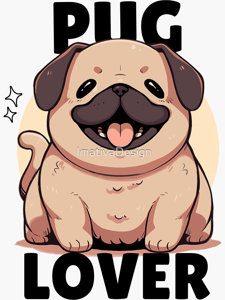 Cute Level 1000 / Cute Pug Puppy / Dog Lover / Dog Person / Pug Lover - Pug  - Sticker