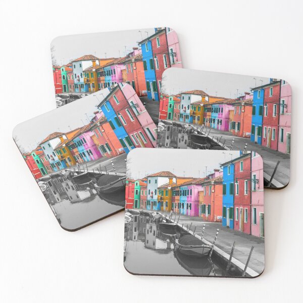 Item preview, Multi-coloured houses next to a canal designed and sold by assaf.
