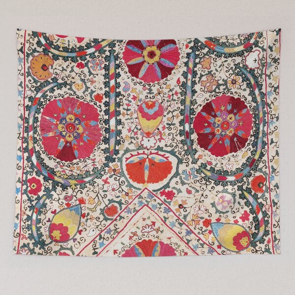Item preview, Lakai Suzani Uzbekistan Central Asian Embroidery Print designed and sold by Vicky Brago-Mitchell®.